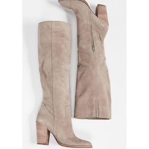 Dolce Vita Taupe Suede Heeled Boots